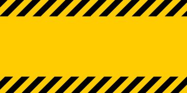 Black and yellow warning line striped rectangular background, yellow and black stripes on the diagonal clipart