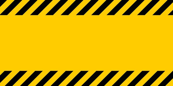 Black and yellow warning line striped rectangular background, yellow and black stripes on the diagonal — Stock Vector