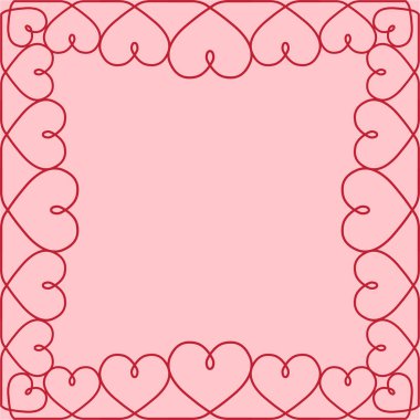 Şablon tebrik kartı Valentine kalpler bir örgülü çizim vektör, şablon tebrik kartı Valentine kalpler seviyorum