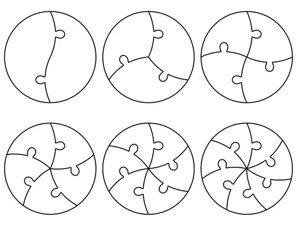 Modello per infografica, un cerchio diviso in settori per elementi di puzzle, puzzle vettoriali per infografica — Vettoriale Stock