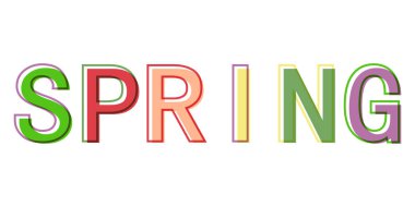 Word bahar minimalist tarzı renkli harfler logo sembol işareti bahar vektör