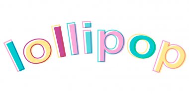 Word Lollipop minimalistic style colorful letters vector candy logo symbol Lollipop clipart