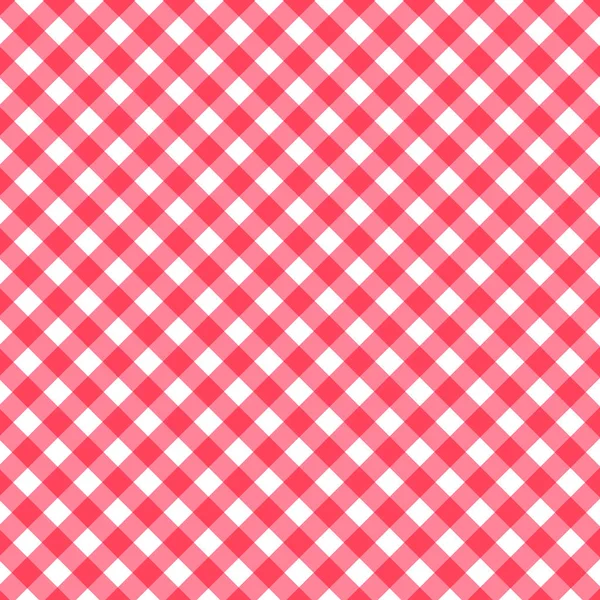 원활한 클래식 패턴 배경, 빨간색 파스텔 대각선 줄무늬, 겹치는 벡터 빨간색과 흰색 사각형 패턴 패브릭 테이블 보 또는 우산 깅 원활한 — 스톡 벡터