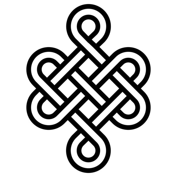 Mystical knot of longevity and health, sign  good luck Feng Shui, vector the infinity knot, health symbol tattoo