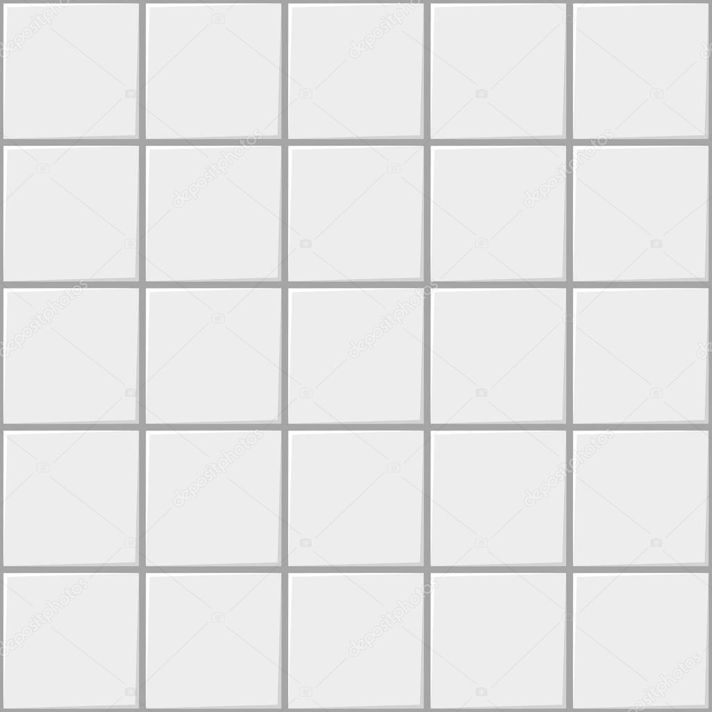 Fondo blanco de cerámica cuadrado de patrones sin fisuras, azulejo de