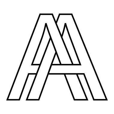 Logo simgesi işaretli iki harf vektör logosu ilk büyük harf şablon alfabesi Aa