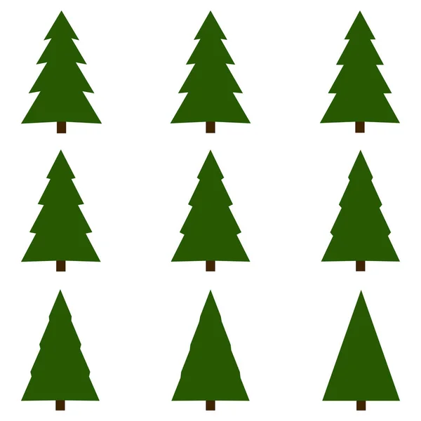 Set of Christmas trees vector Christmas tree template — ストックベクタ