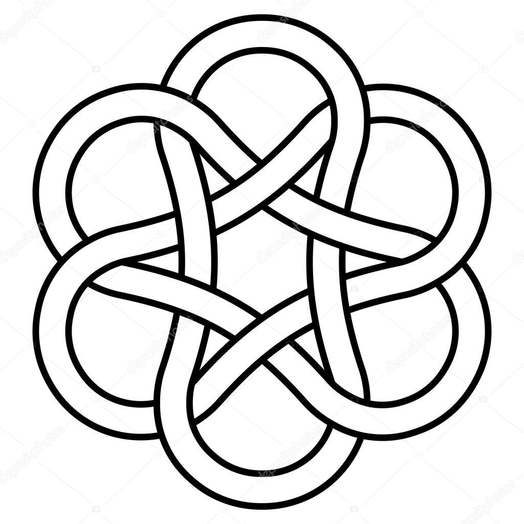 ancient infinity knot pattern, sign is a symbol of good luck and wealth. vector jewelry pattern symbol of luck and enlightenment