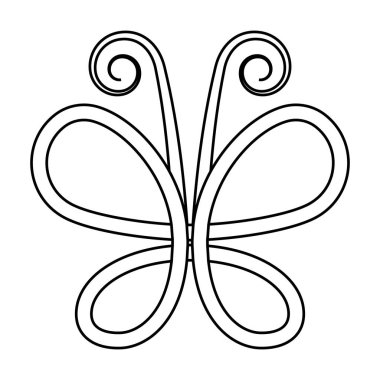 Sarmaş dolaş zarif kelebek, vektör simgesi yaz kelebeği konsepti