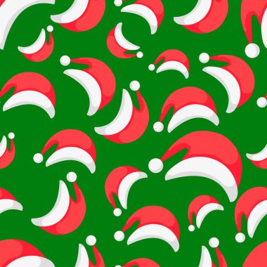 Kusursuz duvar kâğıdı arka plan kırmızı Noel Baba şapkası sakal vektör tatil dekorasyonu Noel Baba şapkası ve sakal, Noel ve yeni yılın sembolü