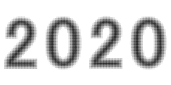 2020 new year figures date half tone style vector 2020 halftone effect numbers Caratteri punteggiati — Vettoriale Stock