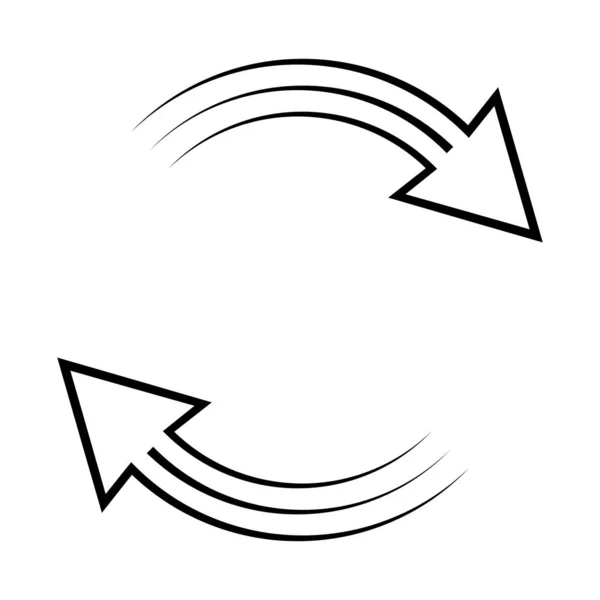 Icono de cambio de divisas en sentido horario rotación vector flechas circulares rotación signo de intercambio y actualización, símbolo de circulación — Archivo Imágenes Vectoriales