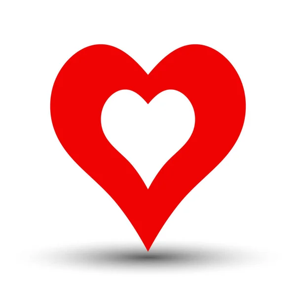 Geo-Label für Karte, Treffpunkt der Liebenden, Vektor-Icon-Standort in Form eines Herzzeichens auf der Karte für Verliebte — Stockvektor