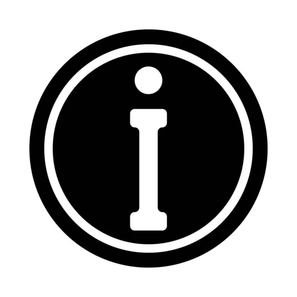 Icon logo letter i symbol sign information, vector letter i in a black circle, sign information data — Vettoriale Stock