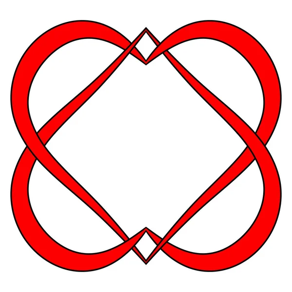 Dos corazones logo matrimonio Agencia, vector entrelazado símbolo del corazón eterno amor mutuo y lealtad — Archivo Imágenes Vectoriales