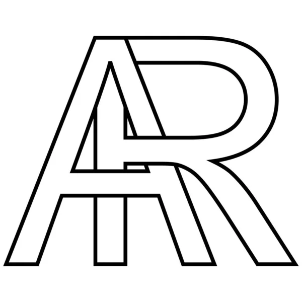 Logo sign ar, ra icon sign interlaced letters A,R vector logo ar, ra first capital letters pattern alphabet a, r — 스톡 벡터