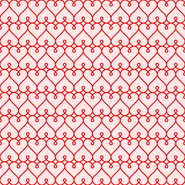 Röda hjärtan sömlös bakgrund vektor bakgrund för alla hjärtans dag kalligrafiska hjärtan för kärleksförklaring vid första ögonkastet — Stock vektor