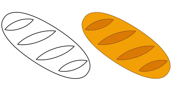 Homemade oval bread loaf vector delicious bread loaf illustration — ストックベクタ