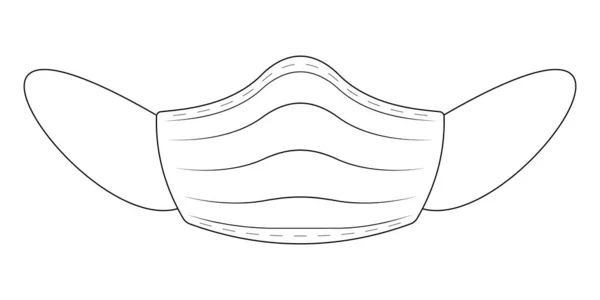 Máscara médica del coronavirus de la gripe, máscara médica protectora del vector para la protección contra la protección del coronavirus aerotransportado — Vector de stock