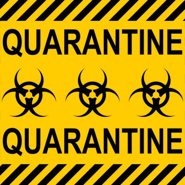 Arkaplan sarı çizgili karantina bölgesi Coronavirus covid nCoV 'u durdurun, vektör karantina süresi, tecrit süresi, biyolojik tehlike işareti biyolojik tehlike uyarısı