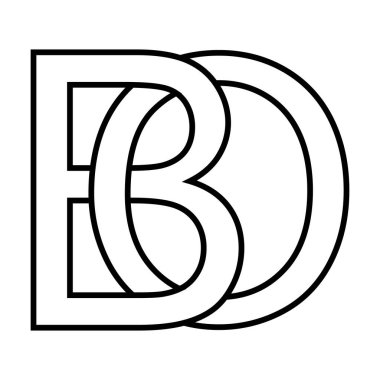 Logo işareti bo, ob simgesi işareti iki birbirine karışmış b o vektör logosu bo, ob ilk büyük harf şablon alfabesi b, o