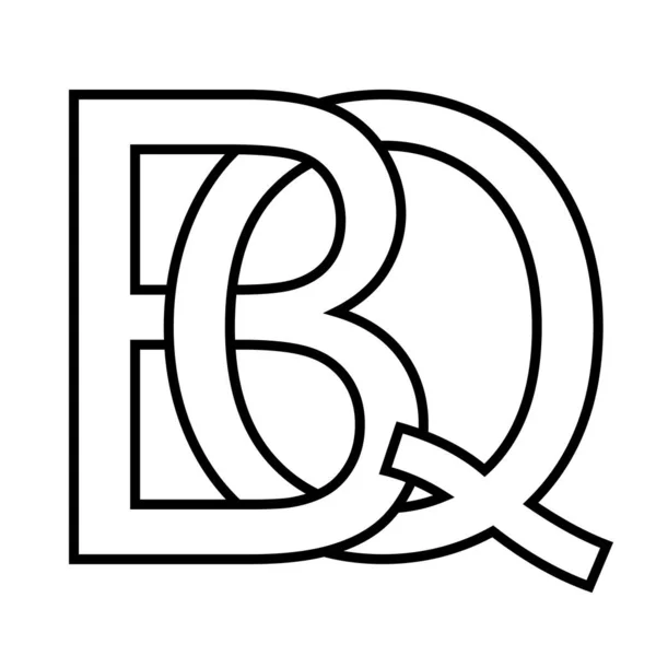 Logo segno bq qb icona segno due lettere interlacciate B e Q vettoriale logo bq, qb lettere maiuscole primo modello alfabeto b, q — Vettoriale Stock