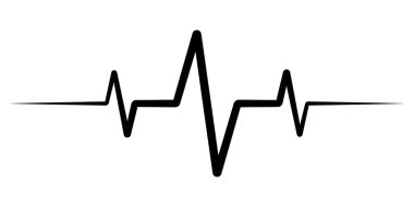 Kalp atışı nabzı, ikon ilacı logosu, vektör kalp atış hızı ikonu, ses ses radyo dalgası genliği artışları