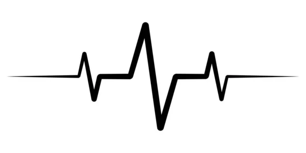 Pulso de la frecuencia cardíaca, logotipo de la medicina icono, vector latido del corazón icono de la frecuencia cardíaca, picos de amplitud de onda de radio sonido de audio — Vector de stock