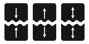 Kesilen, birleştirilen, ayrılığın vektör sembolü, yapıştırma, kaynak ve yırtılmanın nesne parçaları simgesi