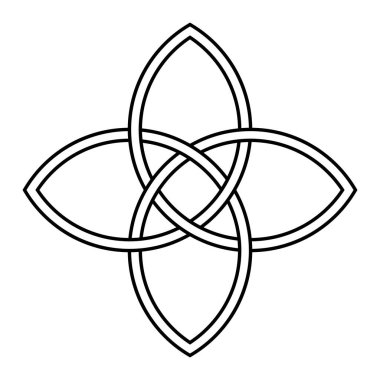 Logo birbirine dolanmış yapraklar, vektör logo dövmesi sembolü doğurganlık ve tarım işareti bırakıyor