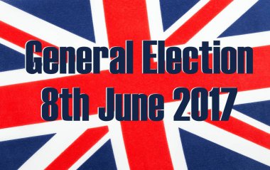General Election 8th June 2017 on UK flag. clipart