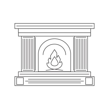 Ateş hattının tarzı şömine. 