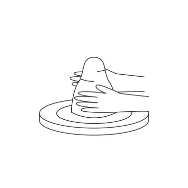 Kil testi ve vazolar raflarda. Çanak çömlek. 