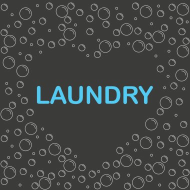 Çamaşırhane. Görüntü mavi bir arka plan üzerinde üç Yıkama makinaları.