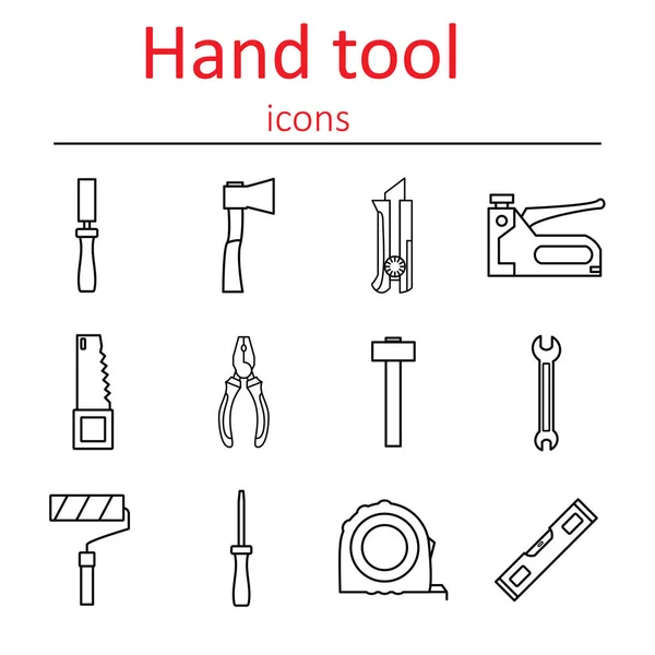 Conjunto de ferramentas manuais de construção. Instrumentos para construção e reparação. Ilustração vetorial . — Vetor de Stock