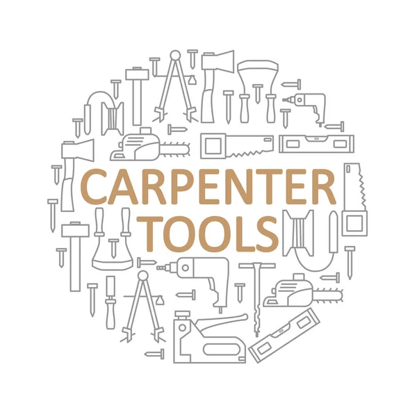 Daire içinde yer alan araçlar marangoz bir dizi. 