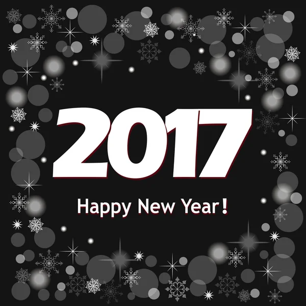Neujahrsbanner 2017 auf schwarz — Stockvektor