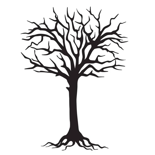 Contorno dibujado a mano del árbol — Vector de stock