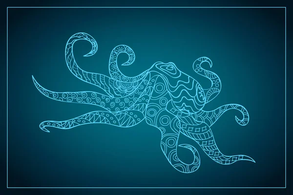 Octopus in boho stijl — Stockvector