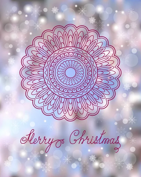 Carte de Noël avec mandala — Image vectorielle