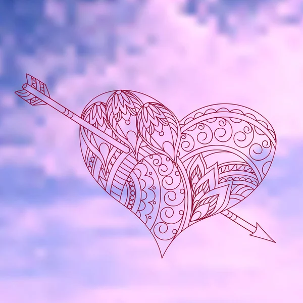 Coeur dans le ciel — Image vectorielle