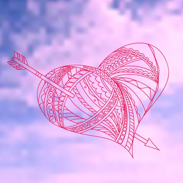 Coeur dans le ciel — Image vectorielle