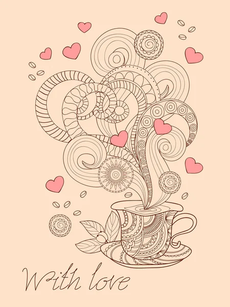 Zen Kaffee mit Liebe — Stockvektor
