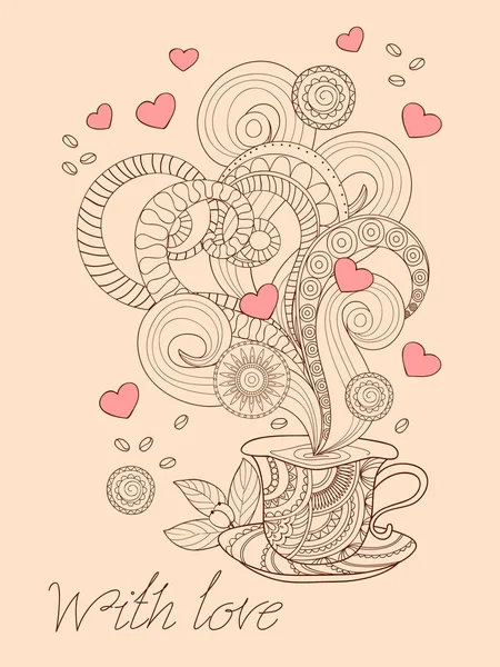 Zen coffee with love — Stock Vector