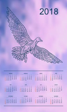 Menekşe gökyüzü takvim yılı 2018 martı