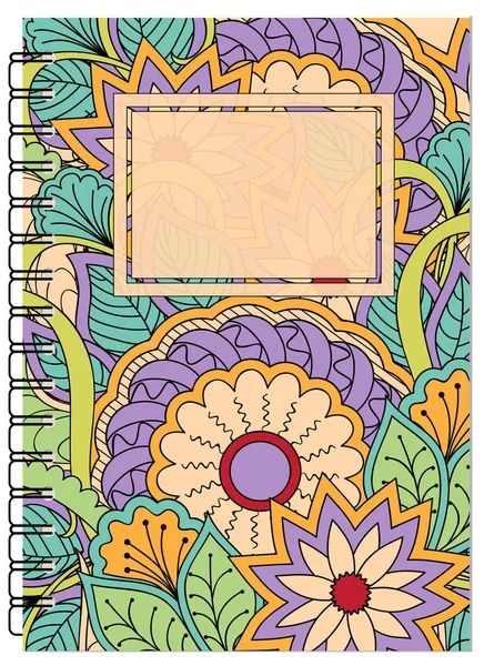 Capa zen design floral do notebook — Vetor de Stock