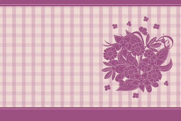 Couverture violette carnet de notes avec composition florale sur les lignes — Image vectorielle