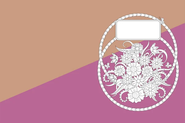 Rosa cover design notebook med blommor och mandalas — Stock vektor