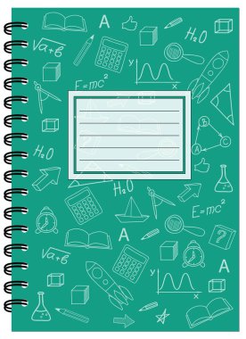 A5 cover design school notebook with spiral clipart
