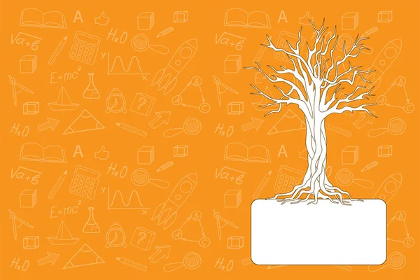 Cuaderno escolar con árbol — Vector de stock